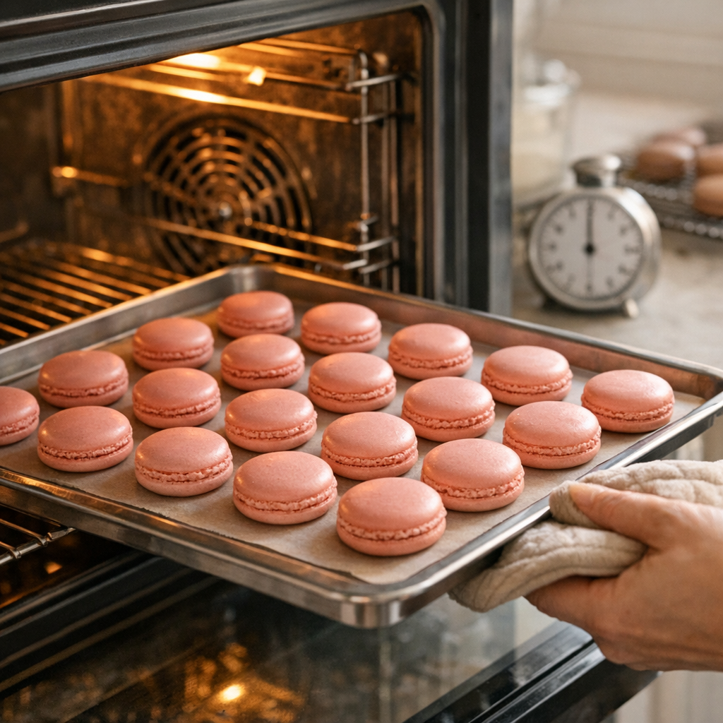 Cuisson des macarons&nbsp;: four, plaque et temps sans fissures