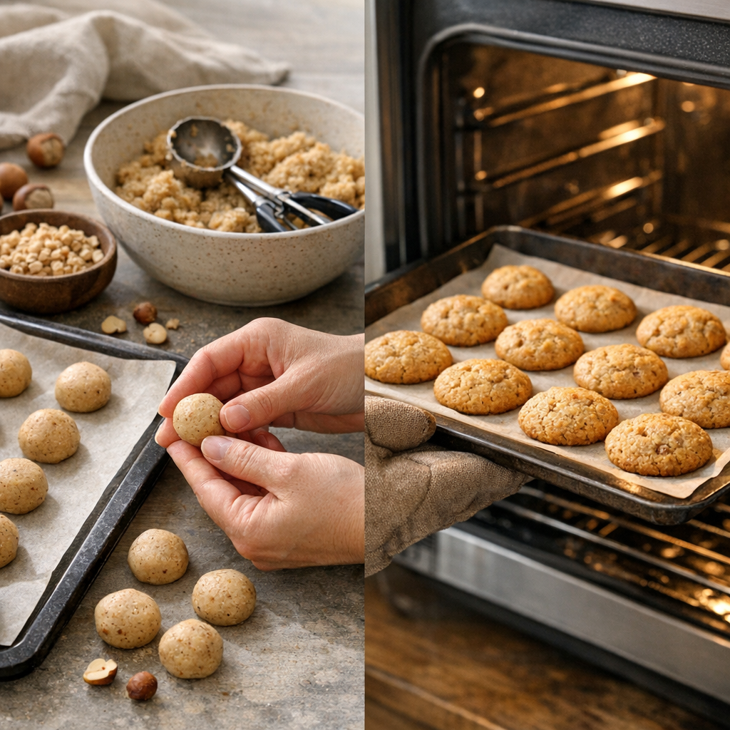 Étapes de préparation&nbsp;: former des biscuits nets et les cuire sans les dessécher