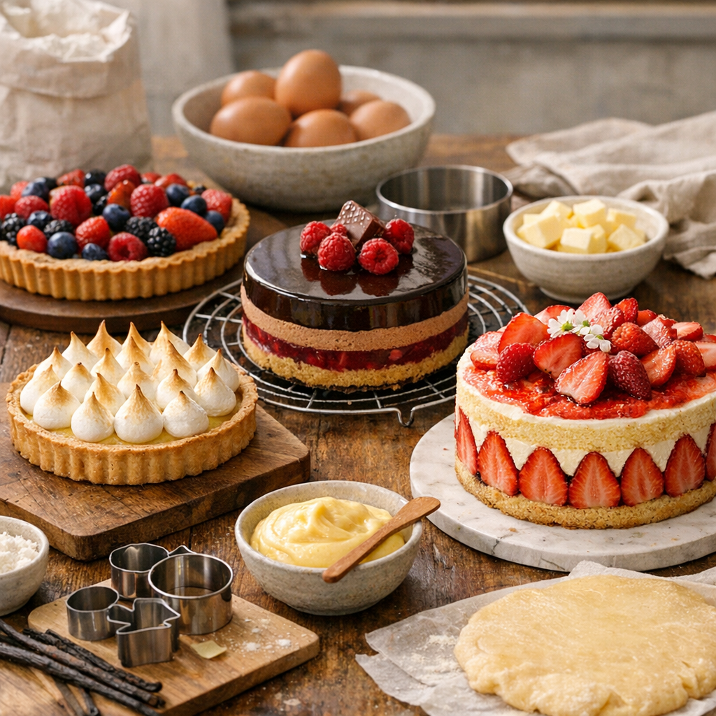 Recettes de pâtisserie : entremets, tartes, fraisier et bases à repérer