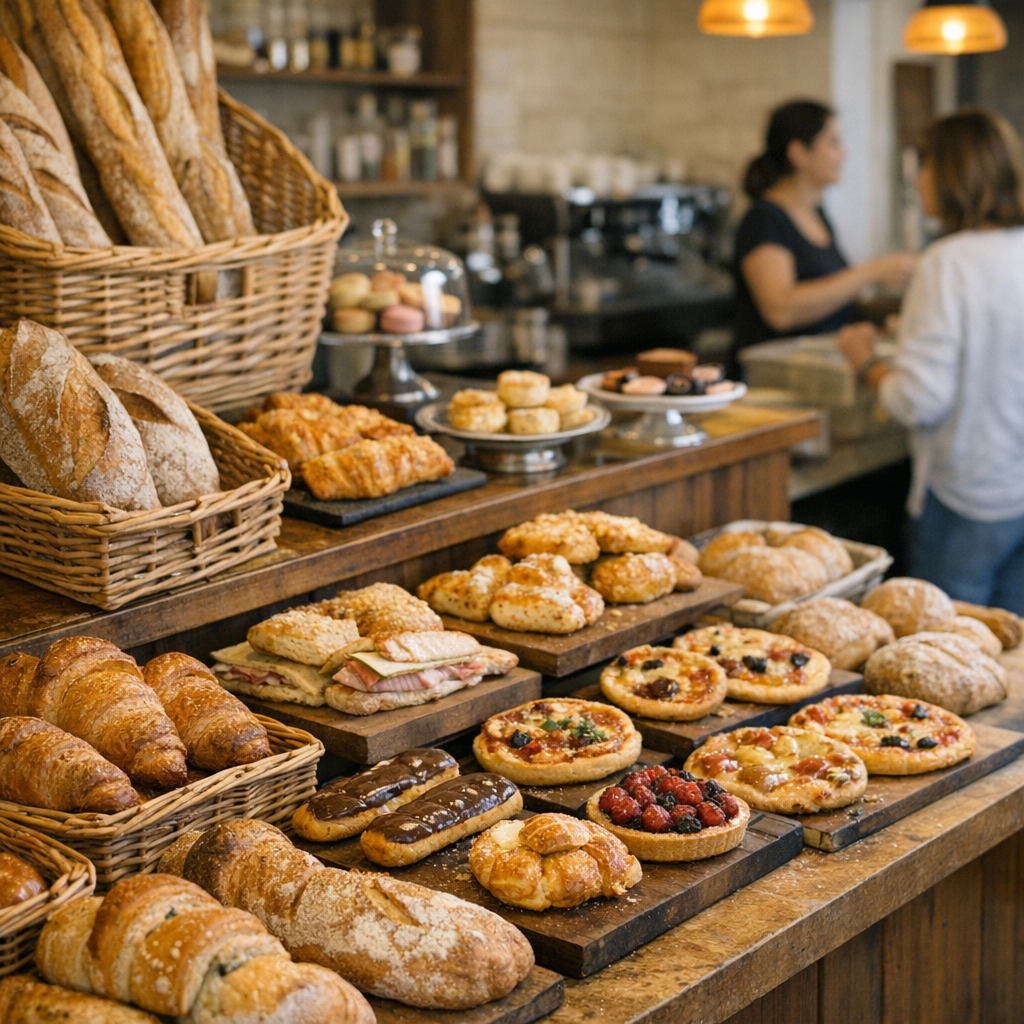 Produits proposés : pain, pâtisserie, snacking et rendez-vous gourmands
