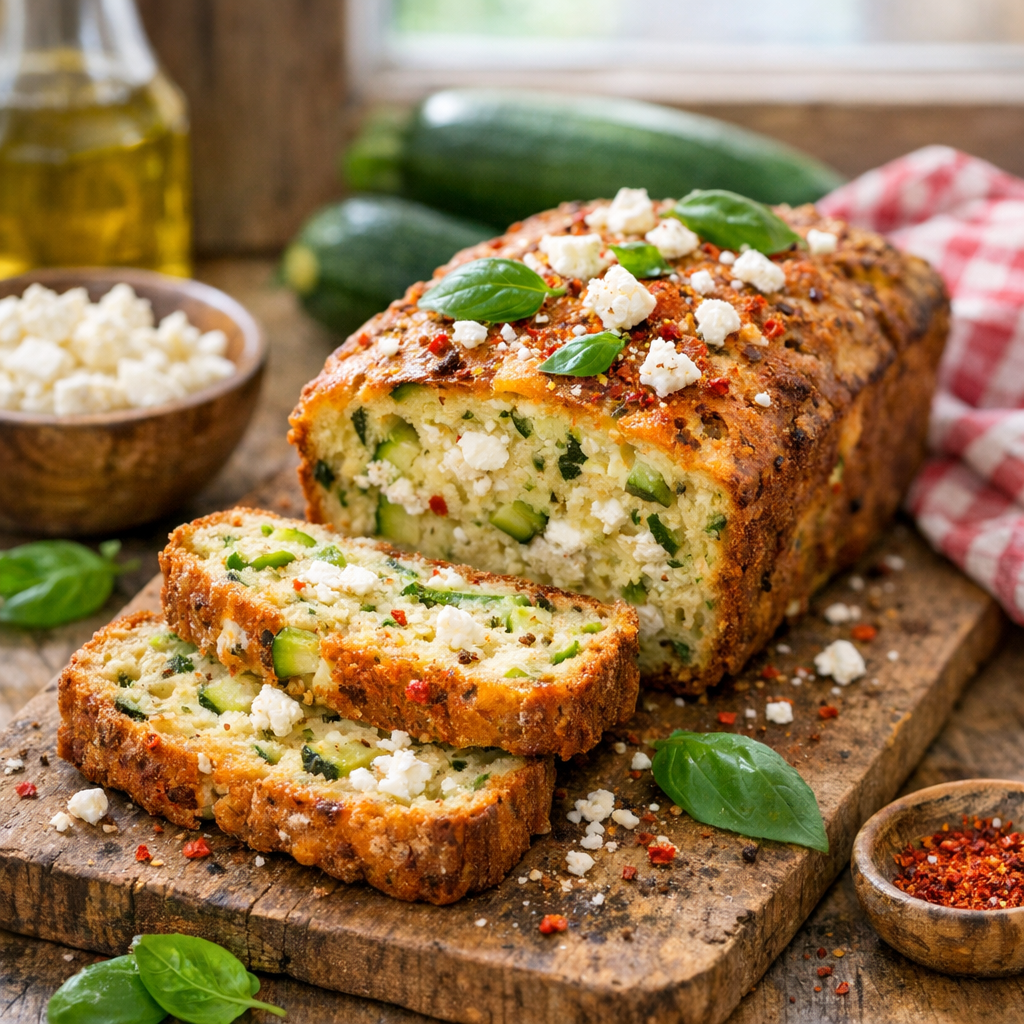 Le Cake à la courgette reste moelleux avec chèvre ou feta