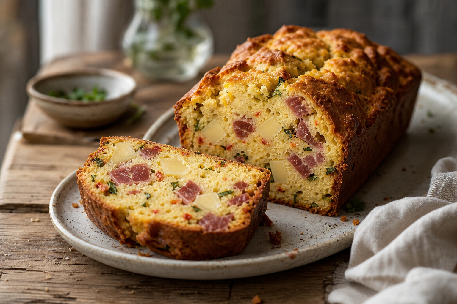 Le cake apéro basque qui reste moelleux jusqu’à la dernière tranche