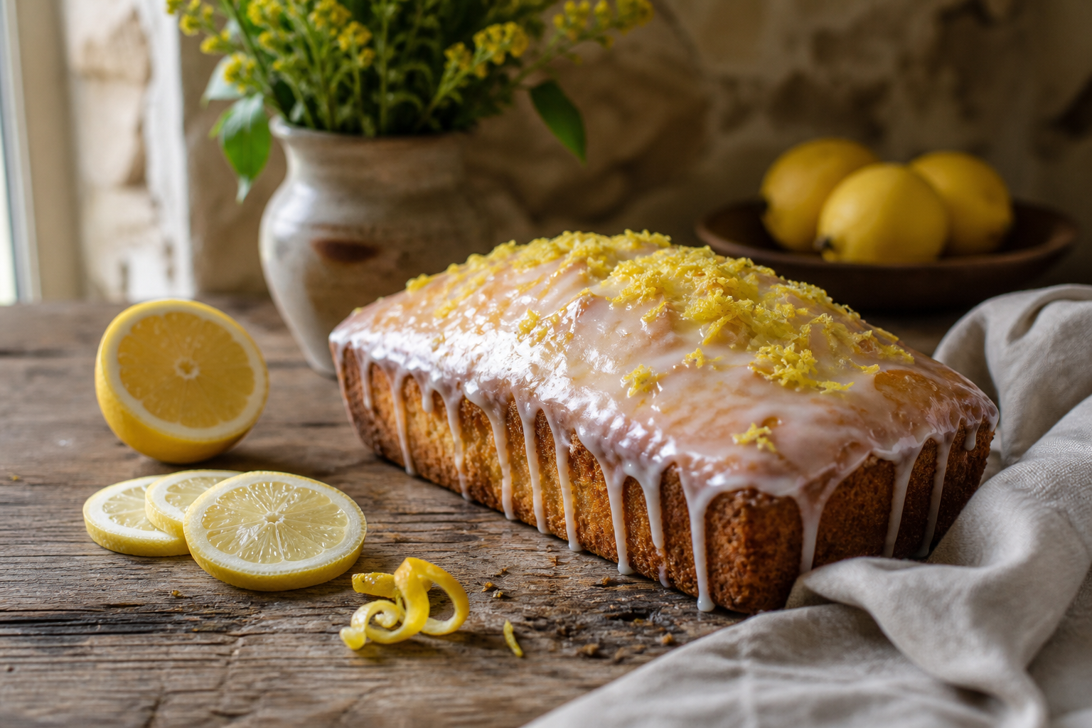 Le cake glacé au citron offre une mie moelleuse et un glaçage net