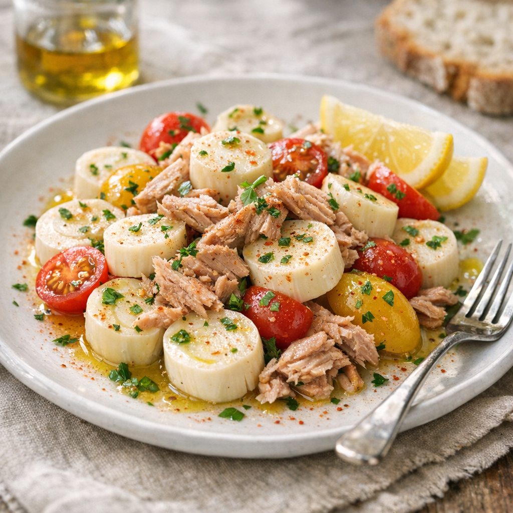 La Recette de cœurs de palmier se prépare en salade basque