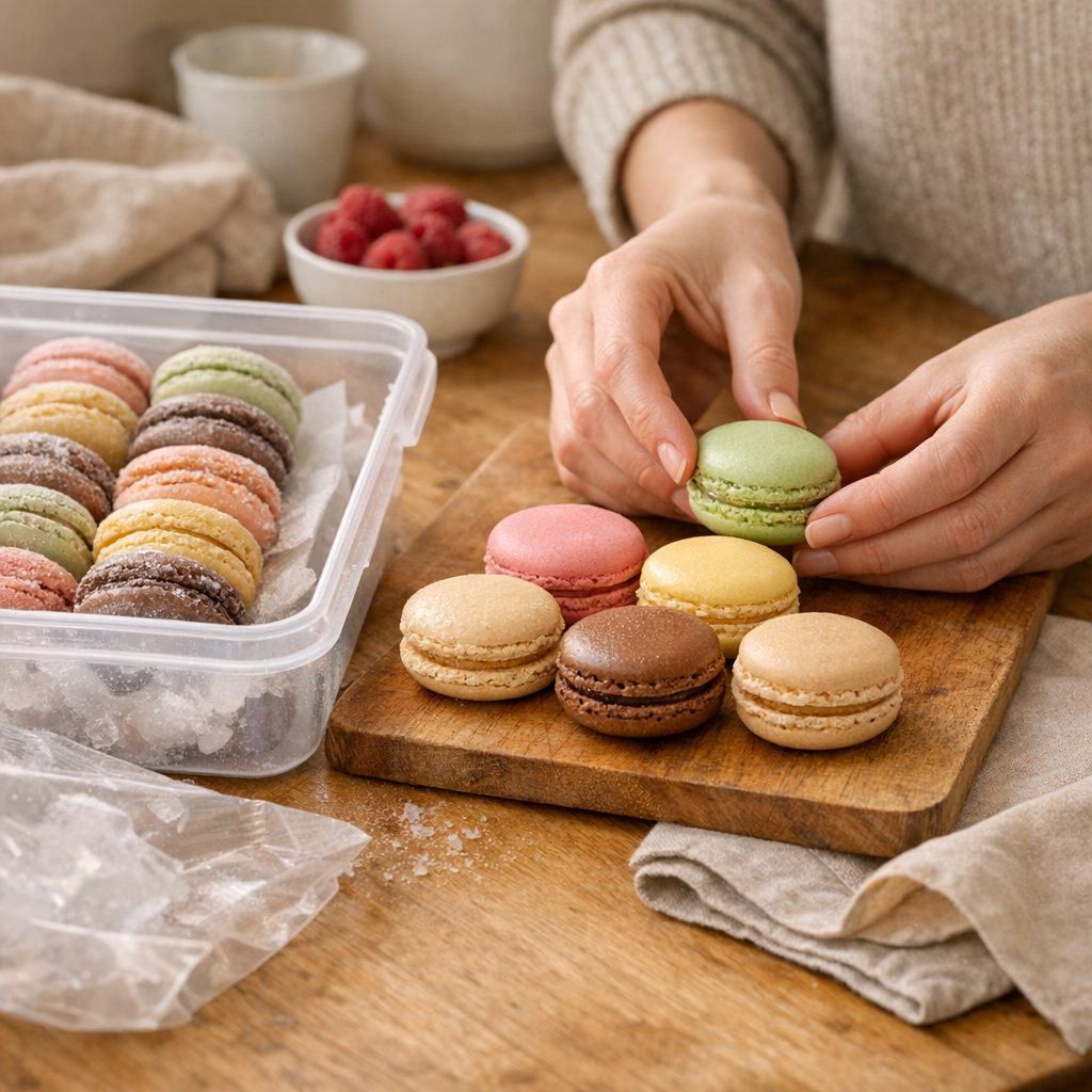 Décongeler des macarons : retrouver le fondant sans condensation