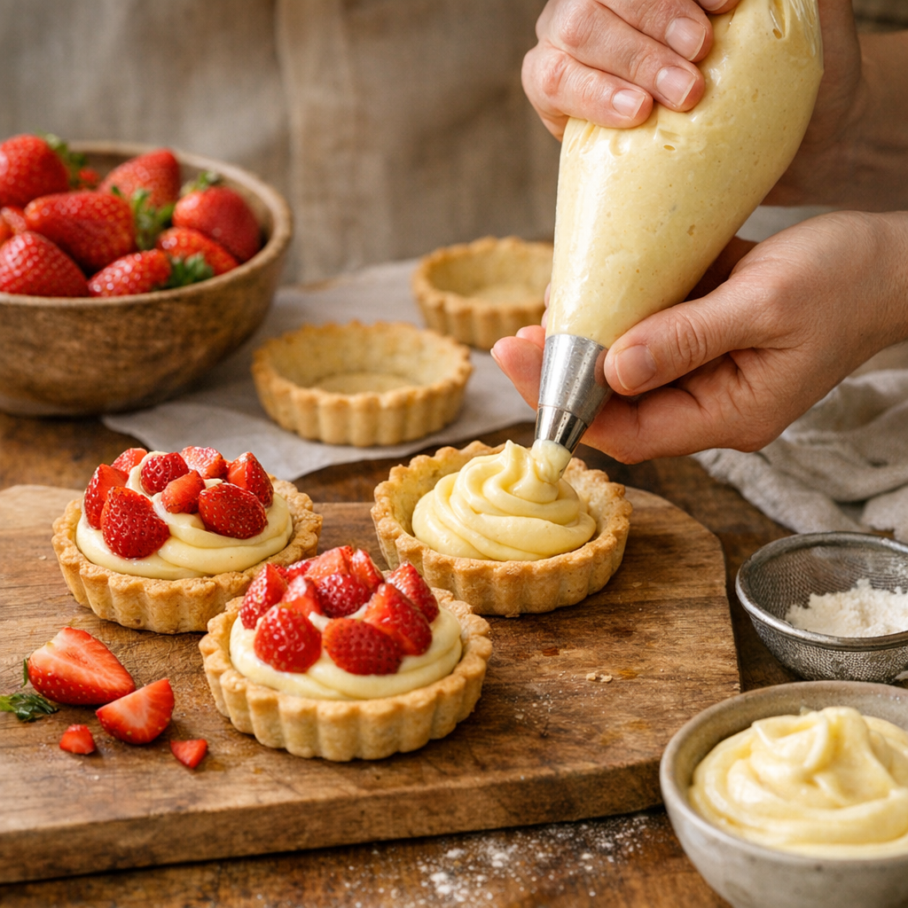 Garnir les tartelettes aux fraises sans détremper la pâte