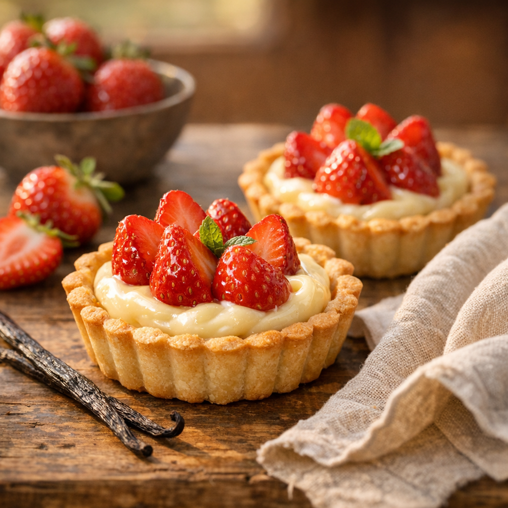 Une Crème Pâtissière pour Tartelette doit tenir sous les Fraises