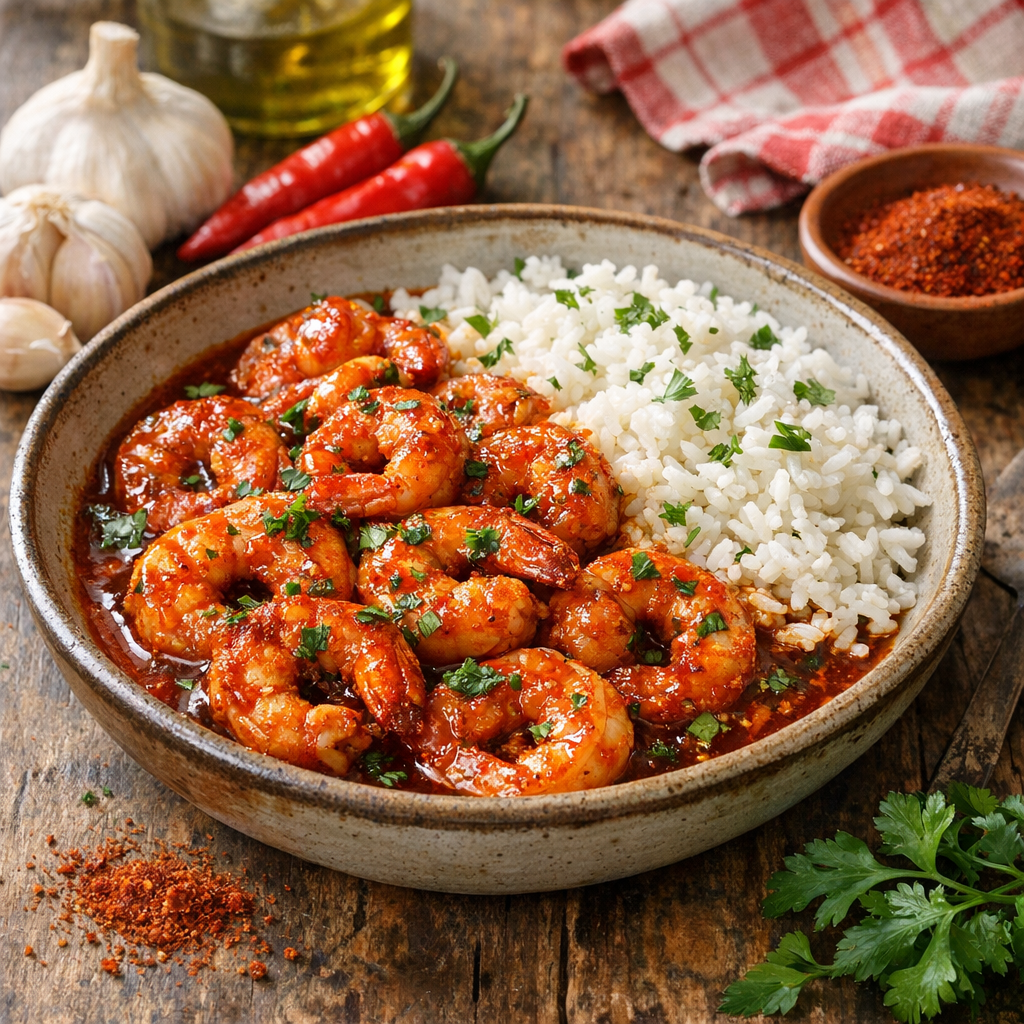 La crevette en Sauce piquante se réussit en 20 minutes