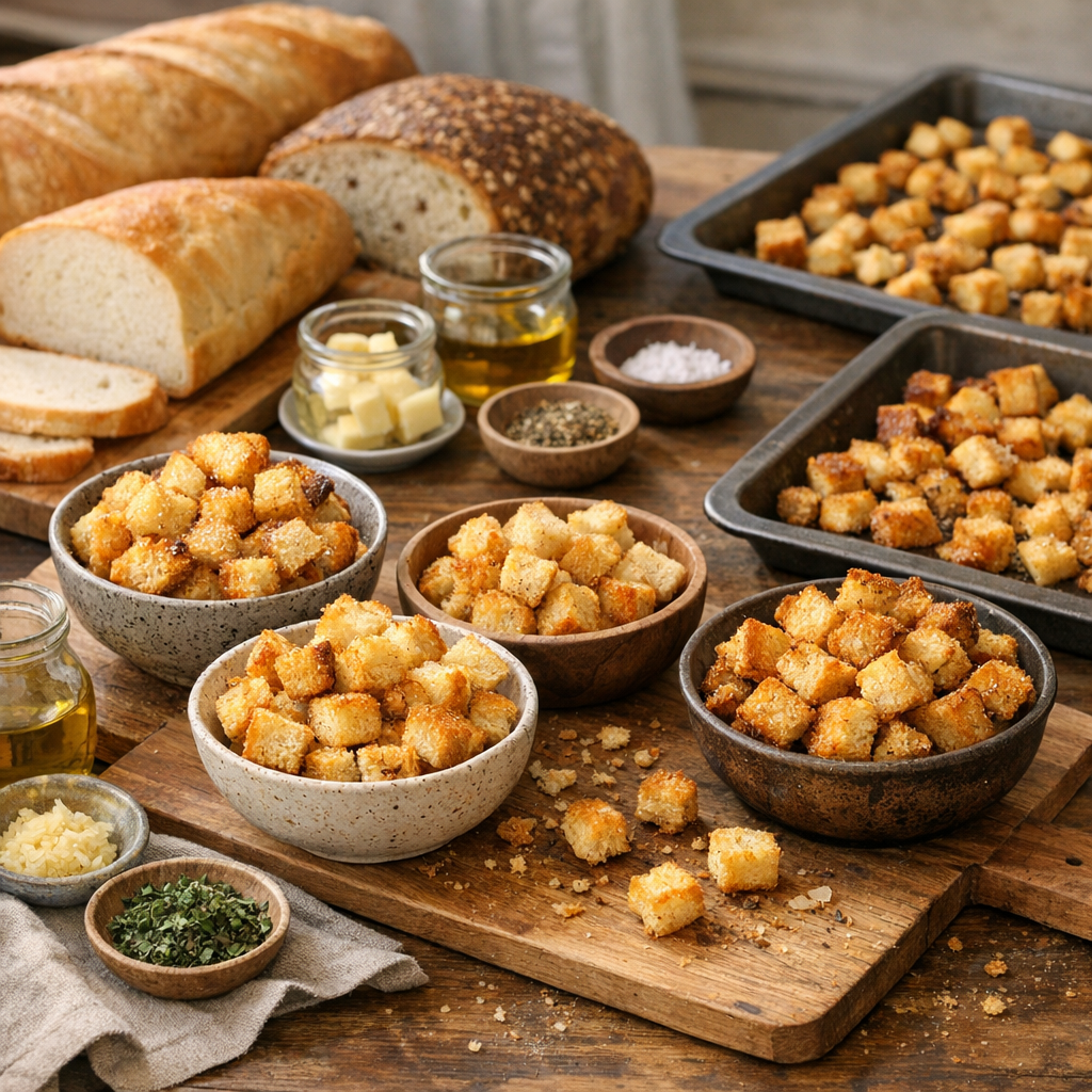 Ingrédients et test comparatif : quel pain donne le meilleur croûton maison ?