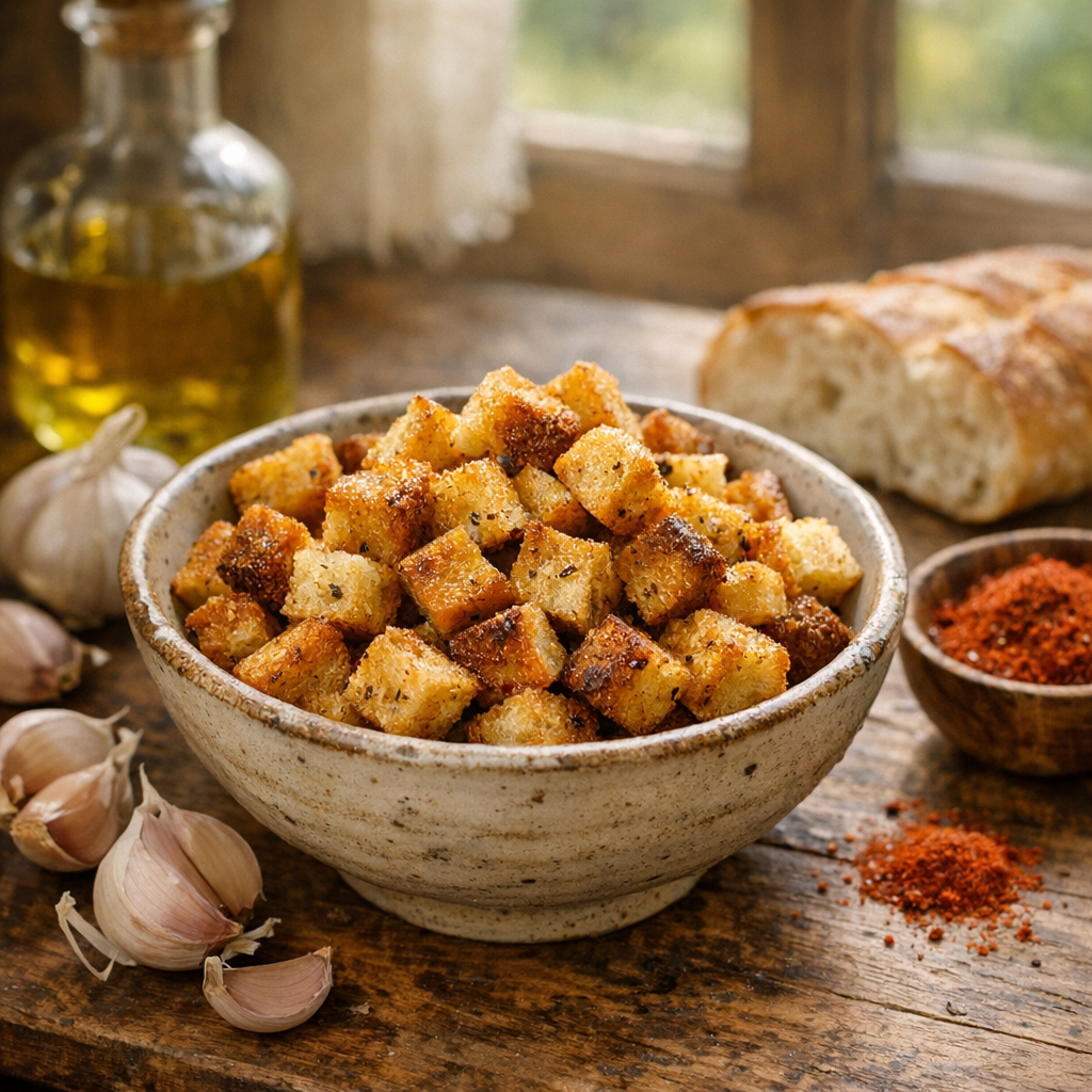 Le croûton de pain maison réveille soupes et salades