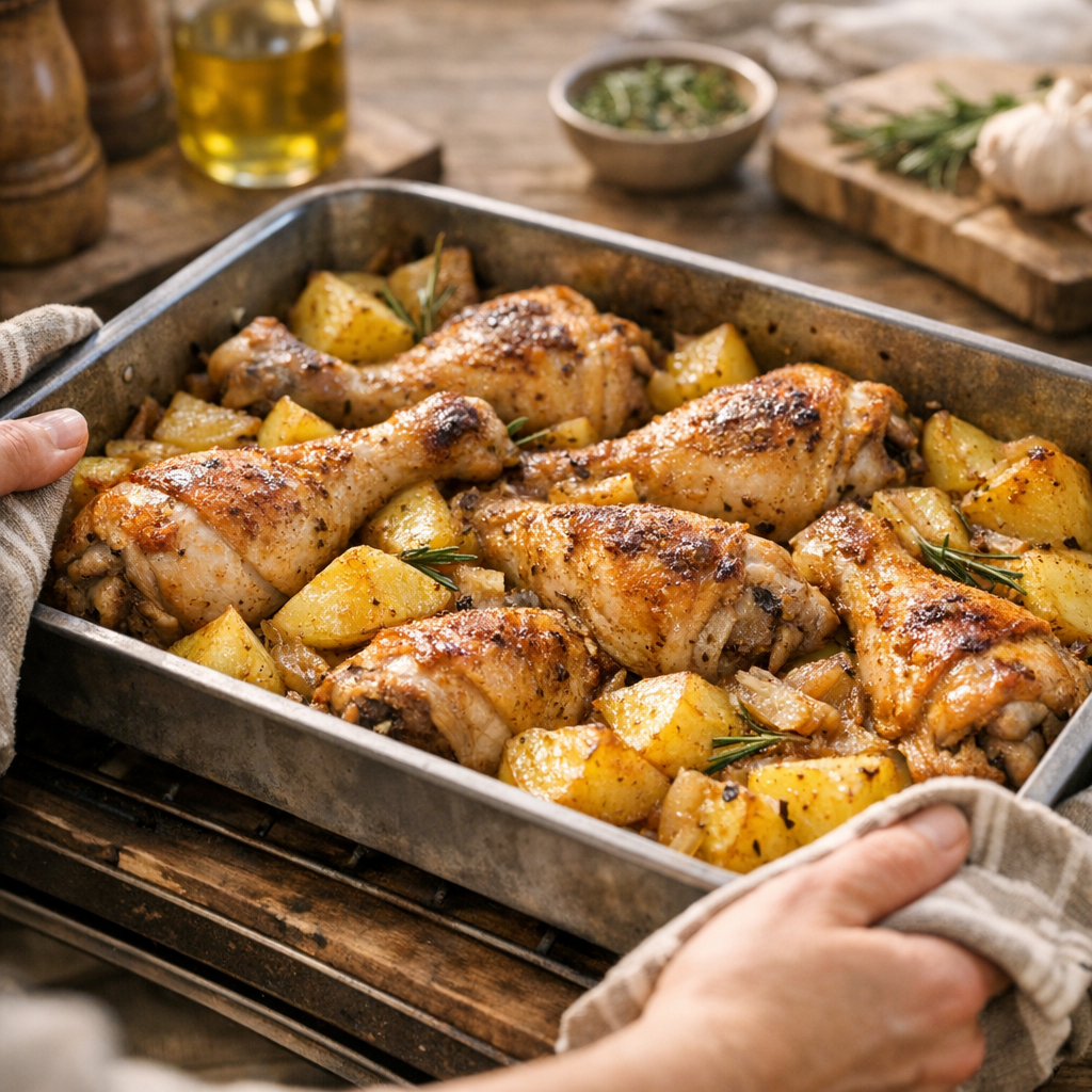 Température et temps de cuisson : cuisses moelleuses, pommes de terre fondantes