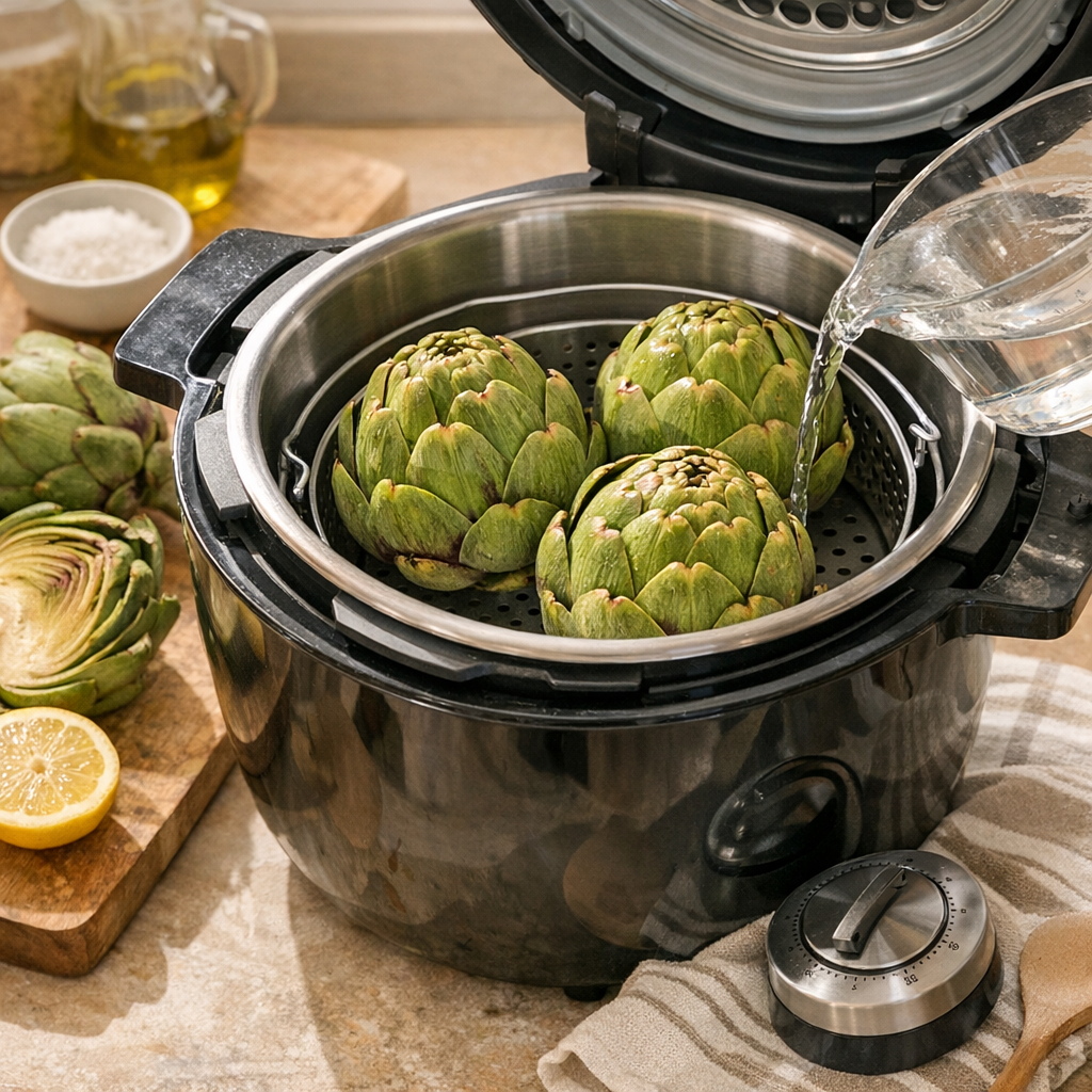 Cuisson sous pression au Cookeo : panier vapeur, eau et temps