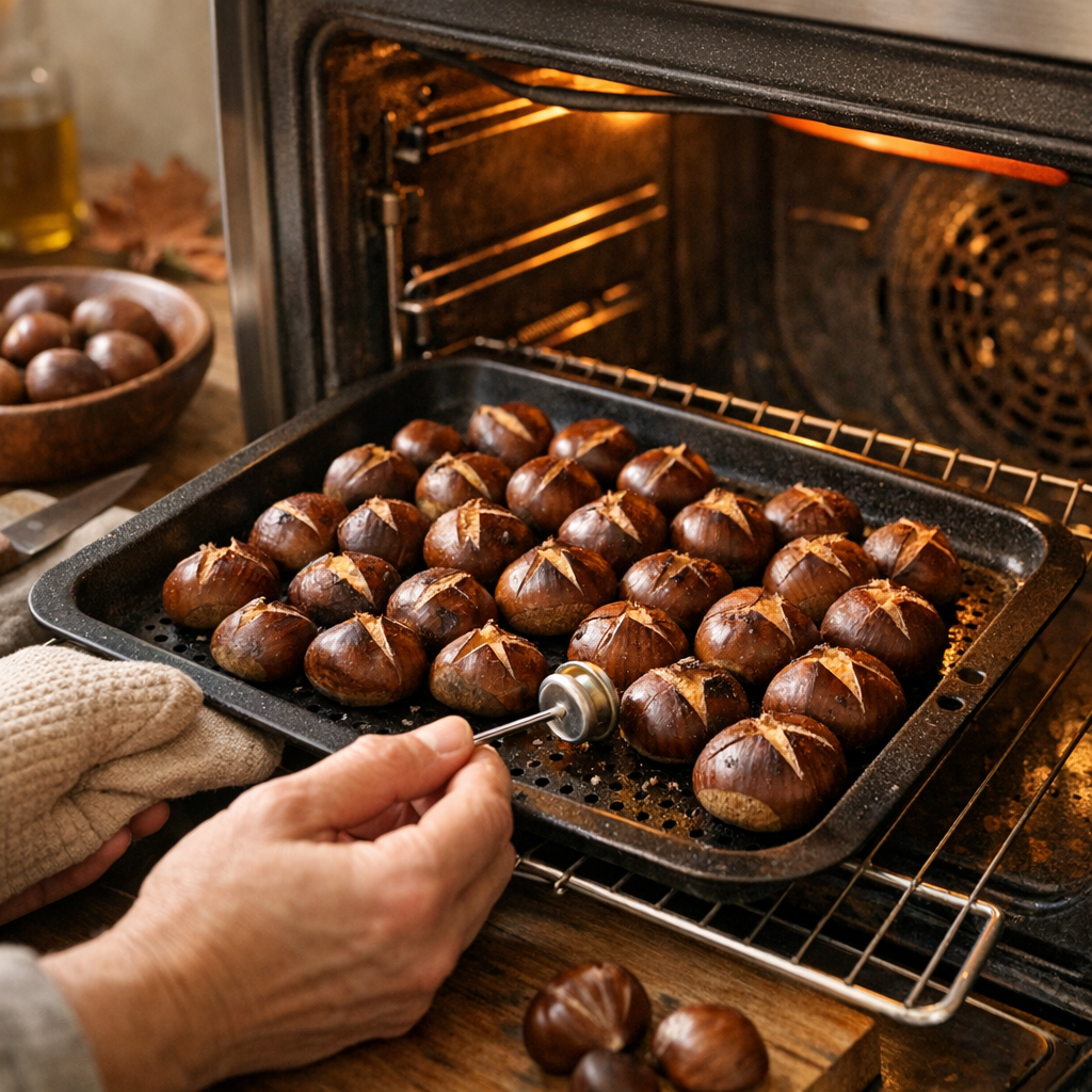 Cuisson des châtaignes au four&nbsp;: température, durée et étapes