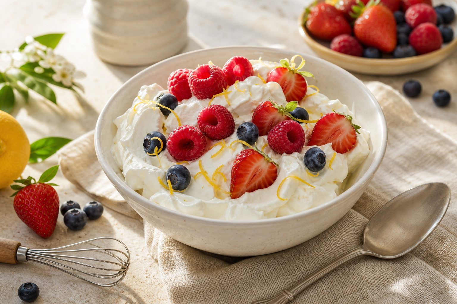 Une base express de crème mascarpone aux fruits, sans cuisson