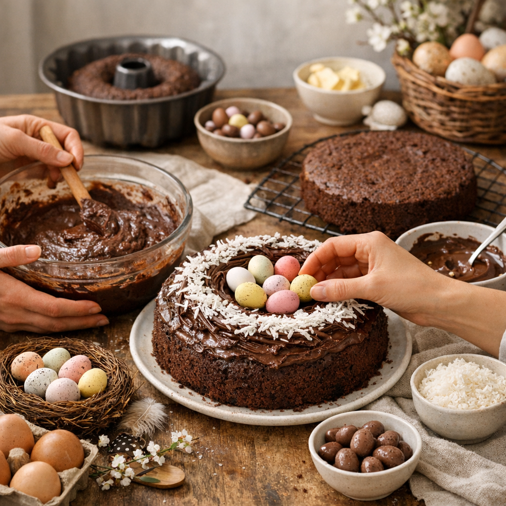 Préparation et cuisson&nbsp;: les étapes du nid de Pâques