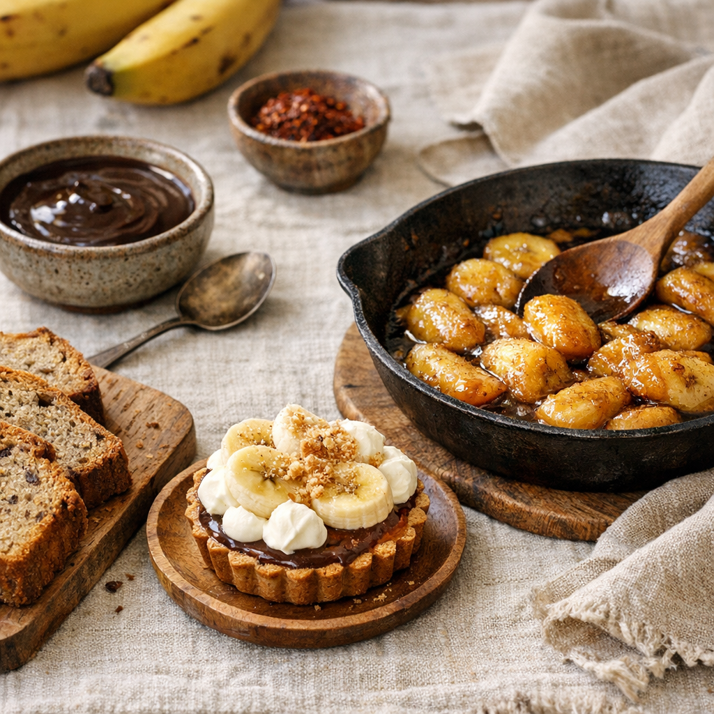 Les meilleurs desserts avec des bananes se choisissent à maturité