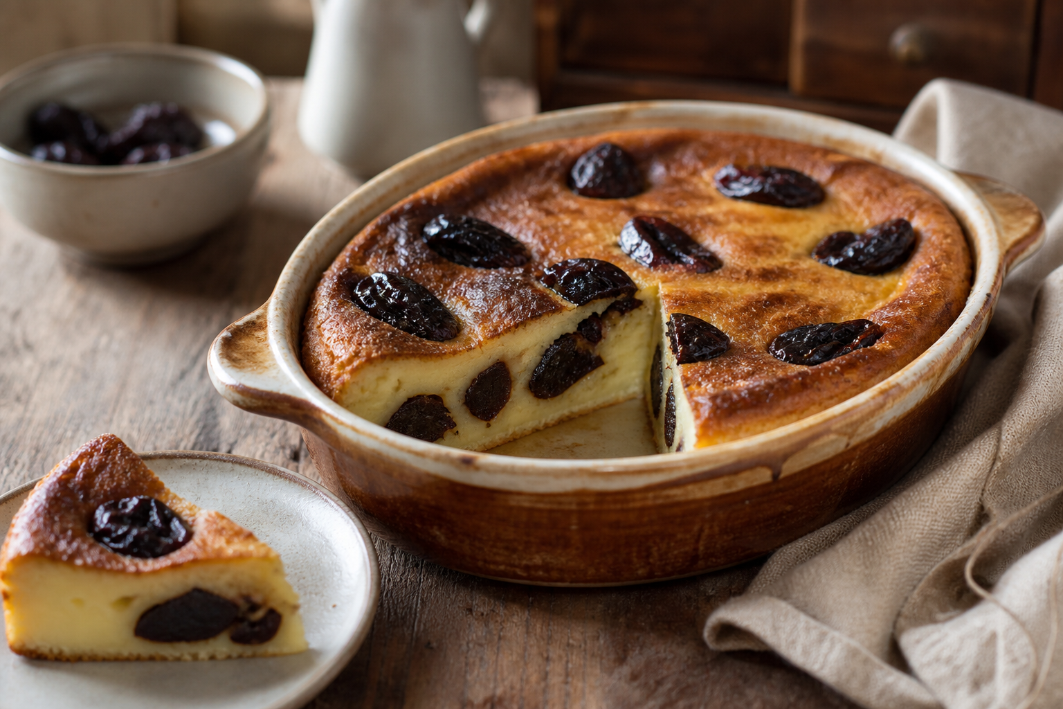 Le flan Breton aux pruneaux réussit avec une cuisson douce