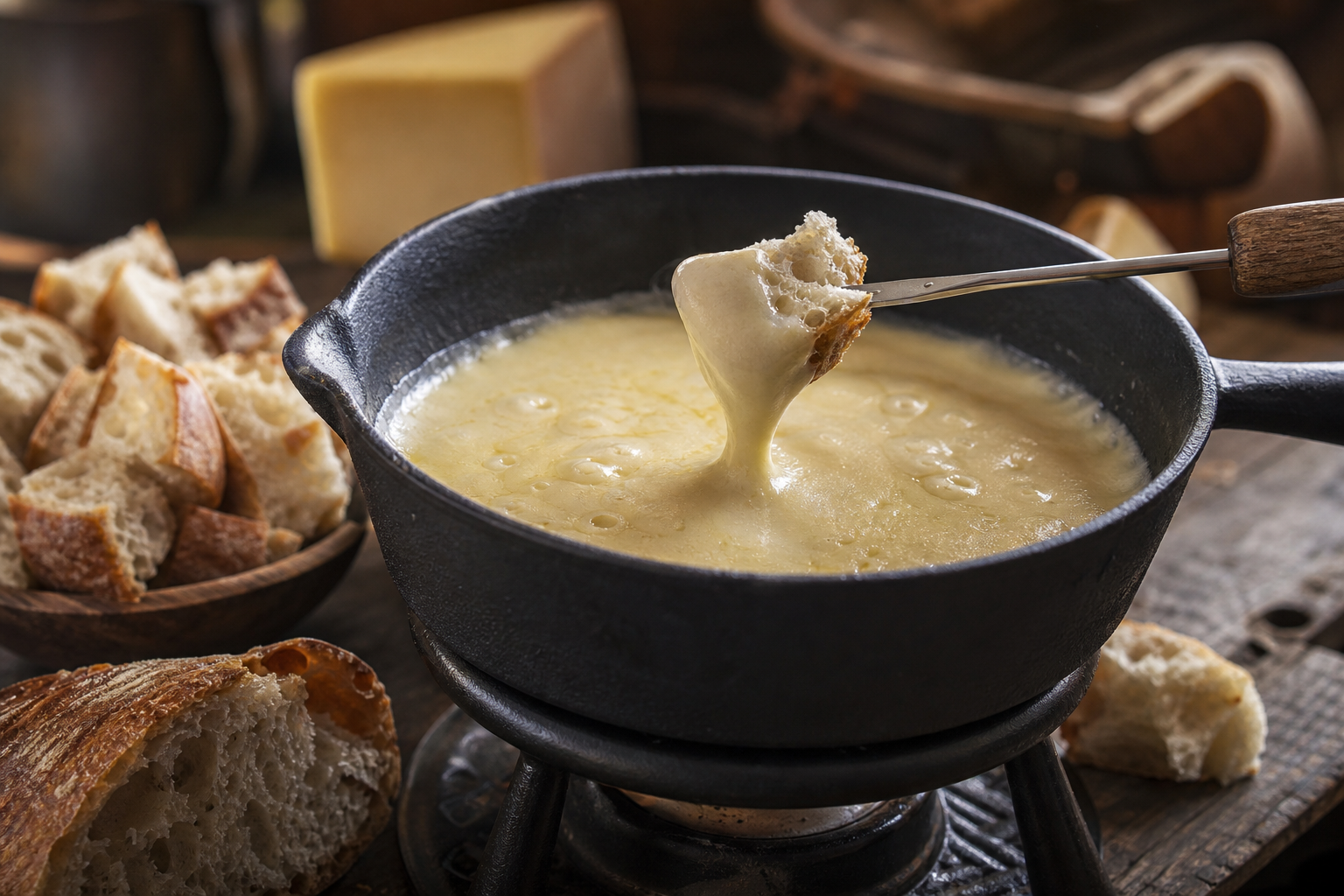 Quel pain choisir pour une fondue savoyarde qui se tient ?