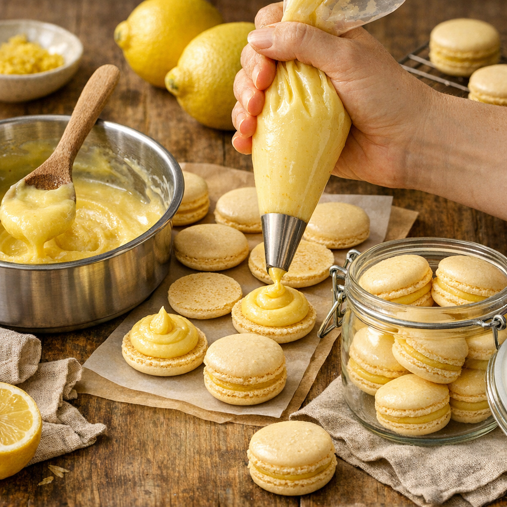 Garnir les macarons : épaissir, pocher et conserver