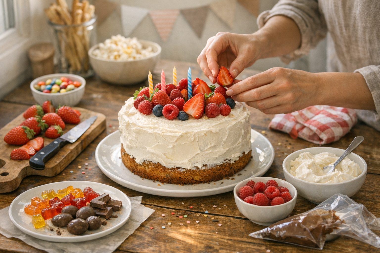 Comment faire la décoration d'un gâteau d'anniversaire sans matériel pro