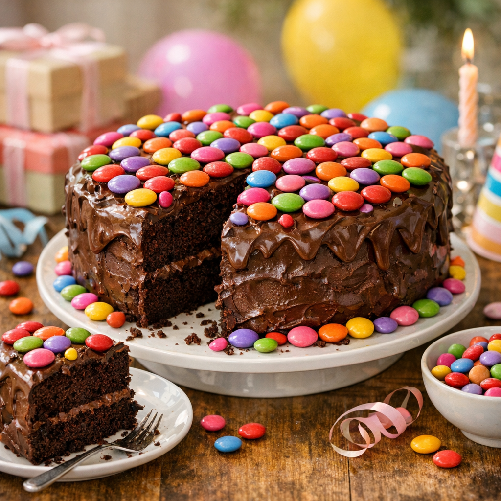 Glaçage et décor Smarties&nbsp;: l’effet anniversaire