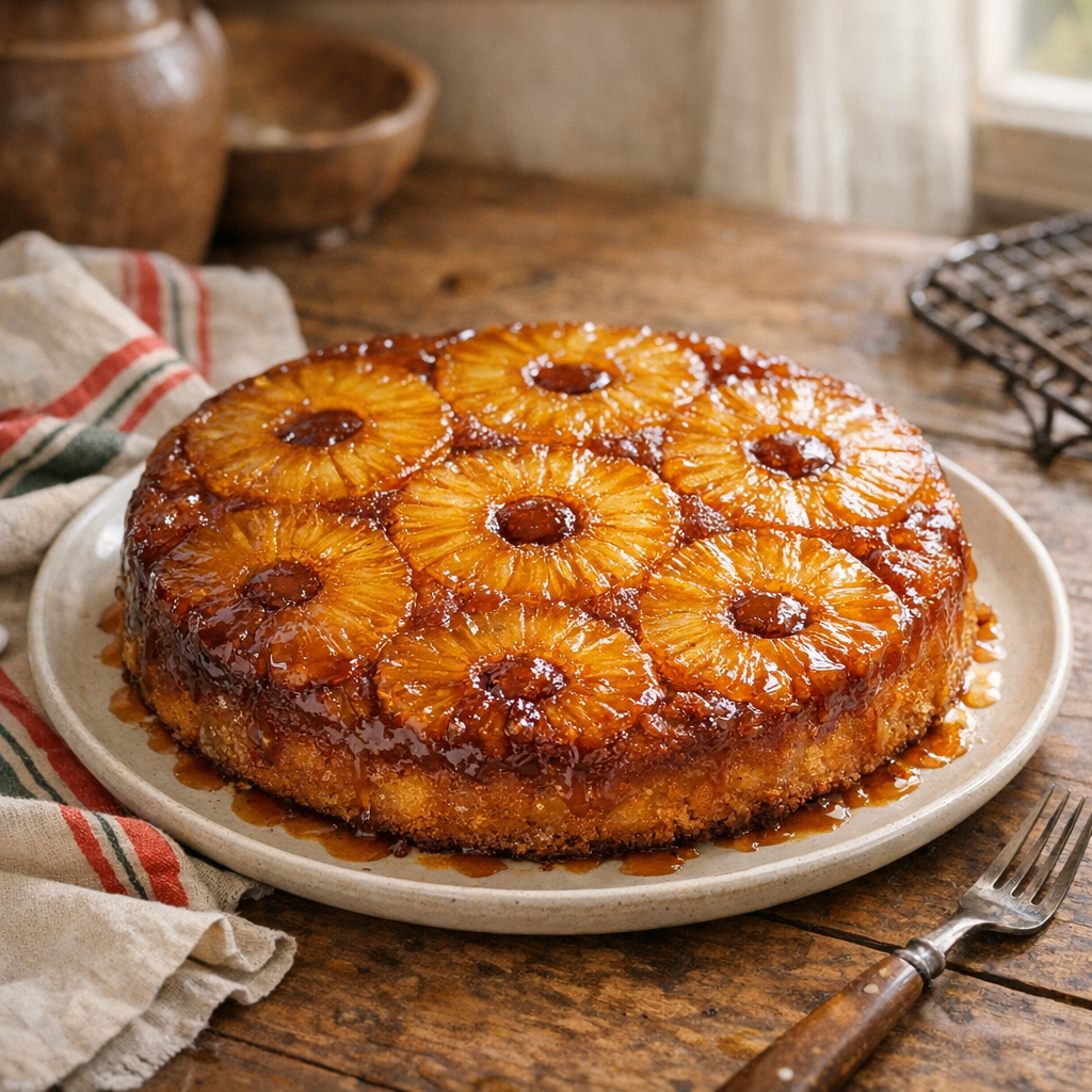 Un Gâteau aux ananas facile reste moelleux sans se détremper