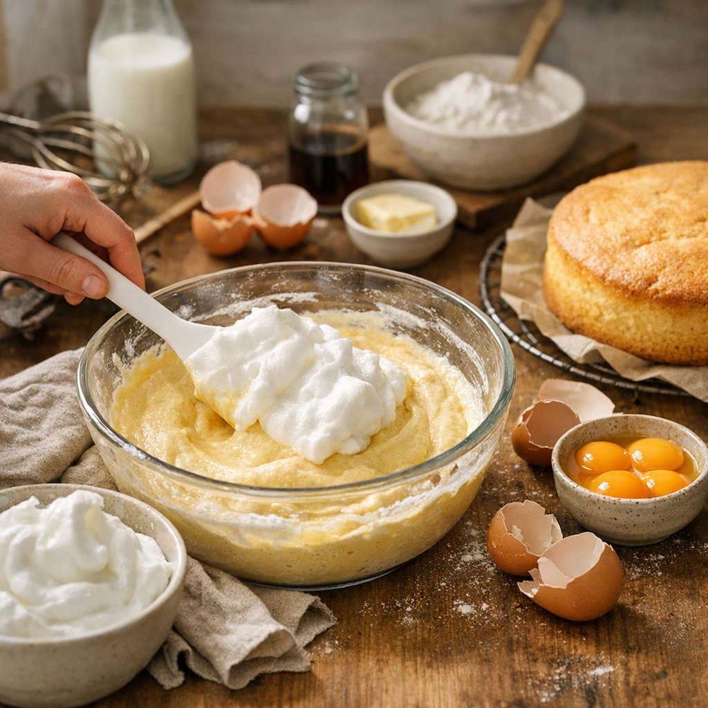 Préparation pas à pas&nbsp;: obtenir un gâteau moelleux sans l’alourdir