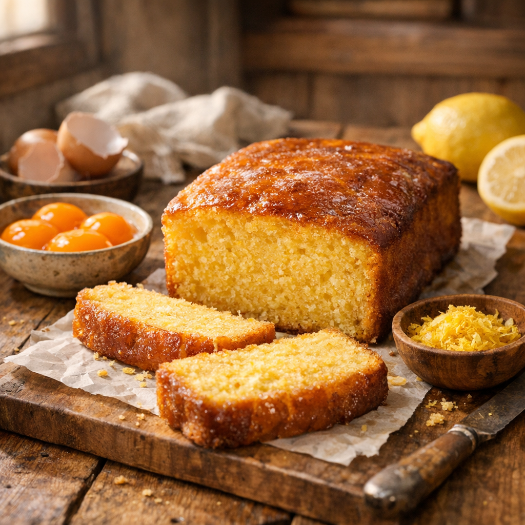 Un gâteau avec des jaunes d’œufs donne un Cake moelleux
