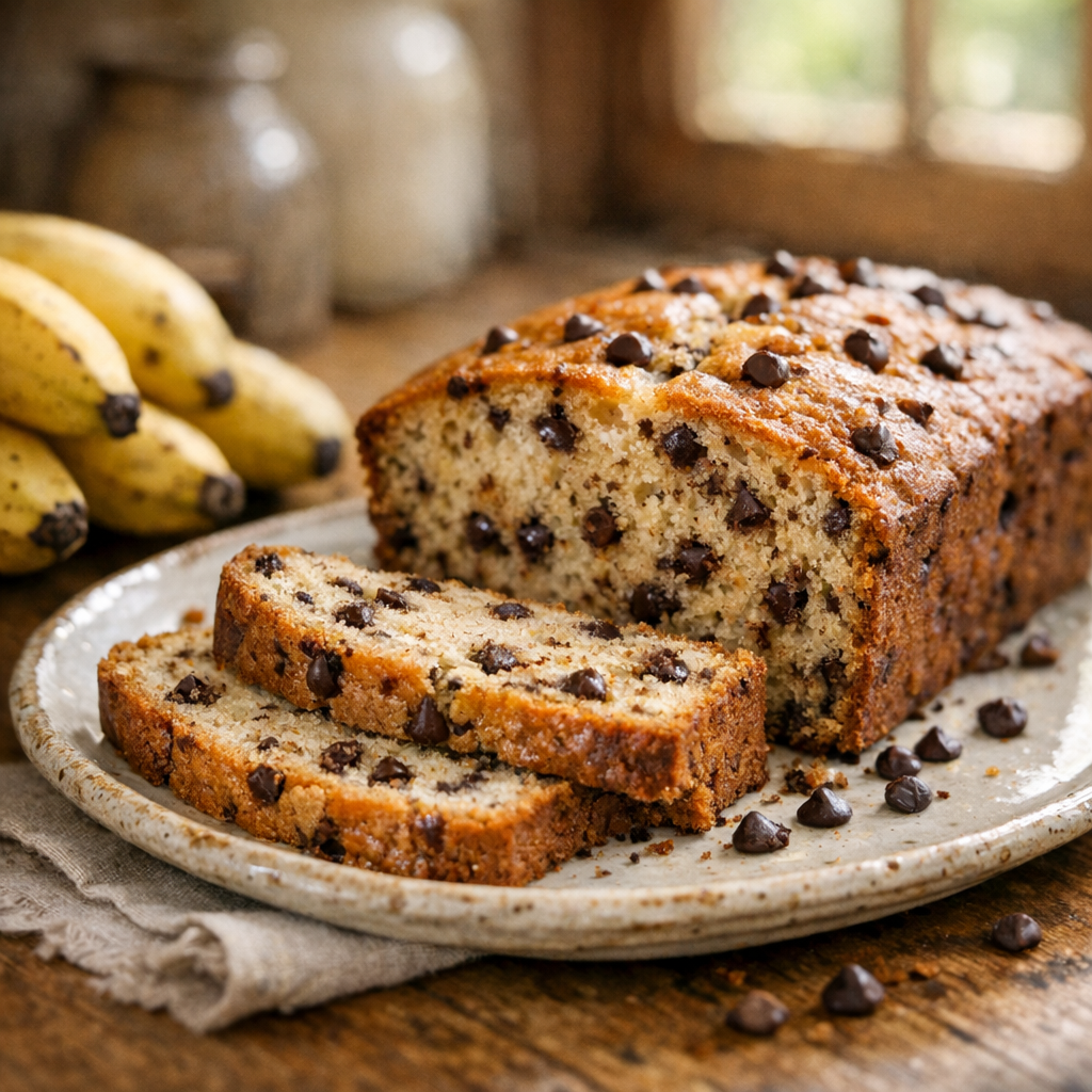 Un Gâteau aux bananes sans œufs reste Moelleux sans effort