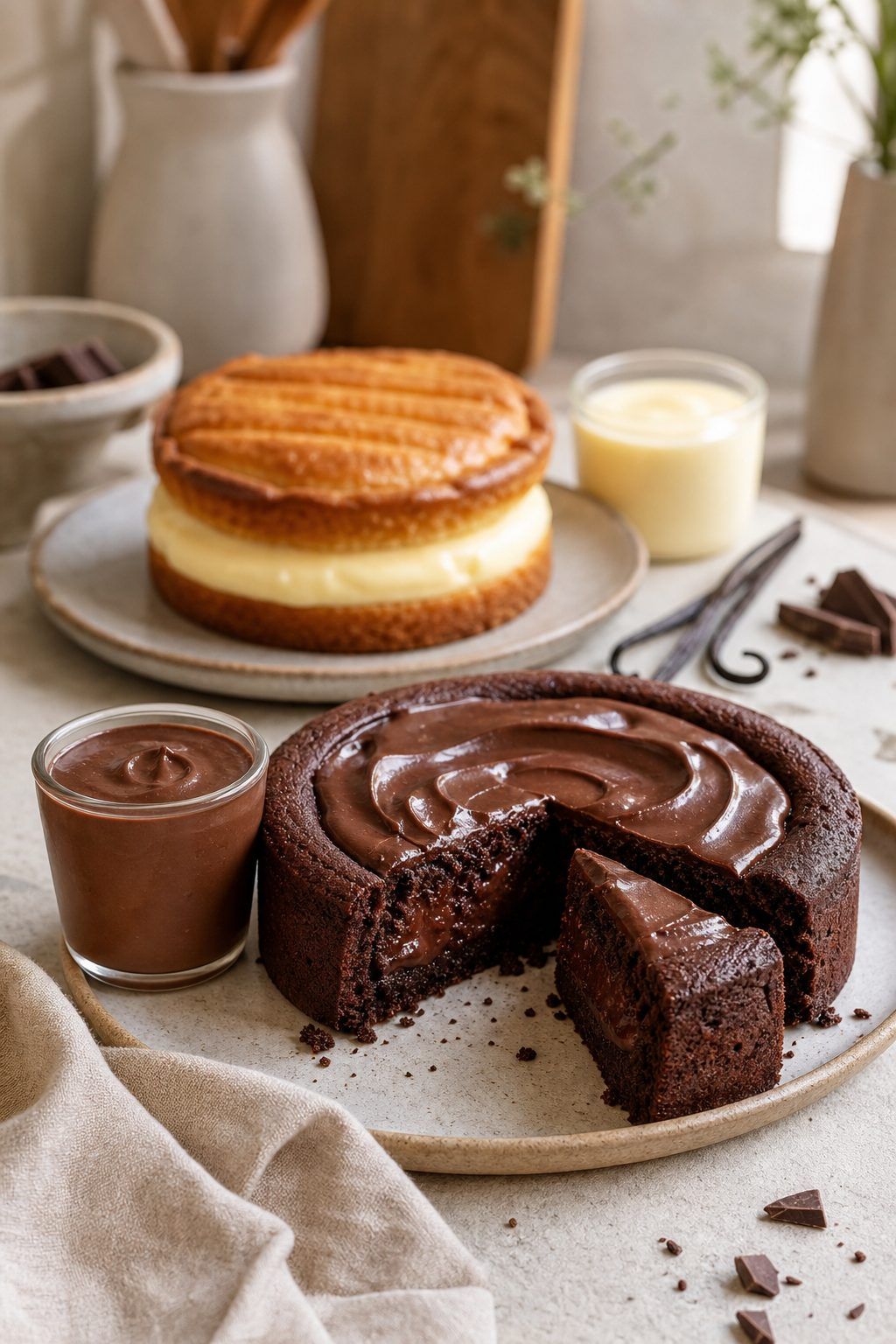 Variantes gourmandes avec crème dessert chocolat ou vanille