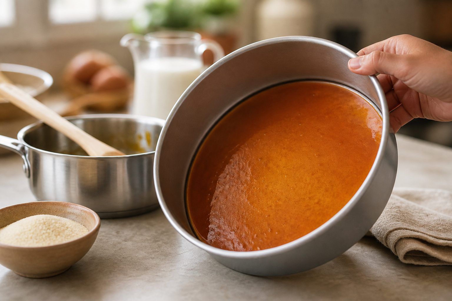 Caramel : réussir le fond du moule sans le brûler