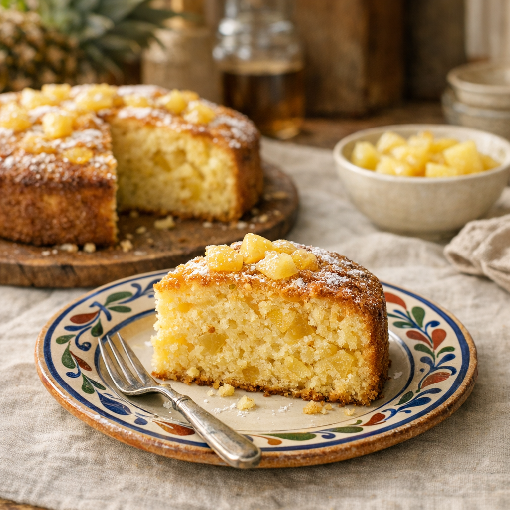 Un Gâteau léger à l’ananas reste moelleux sans beurre