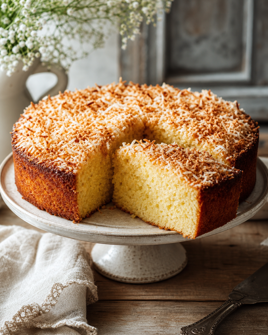 Ce gâteau à la Noix de Coco garde tout son Moelleux