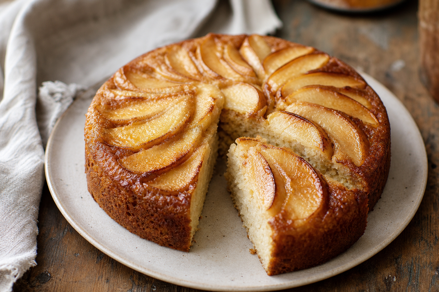Ce gâteau aux pommes au fromage blanc reste fondant et léger