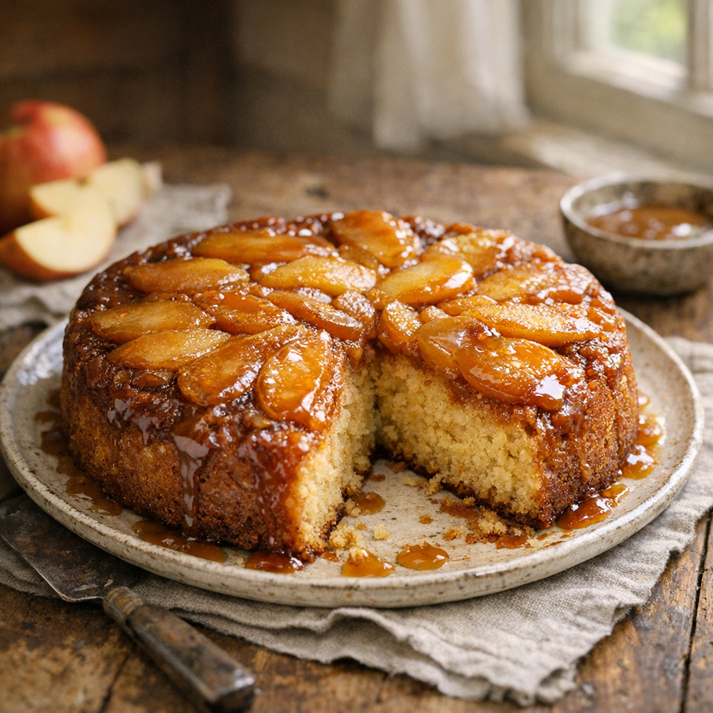 Le Gâteau Renversé aux pommes caramélisées réussit à tous les coups