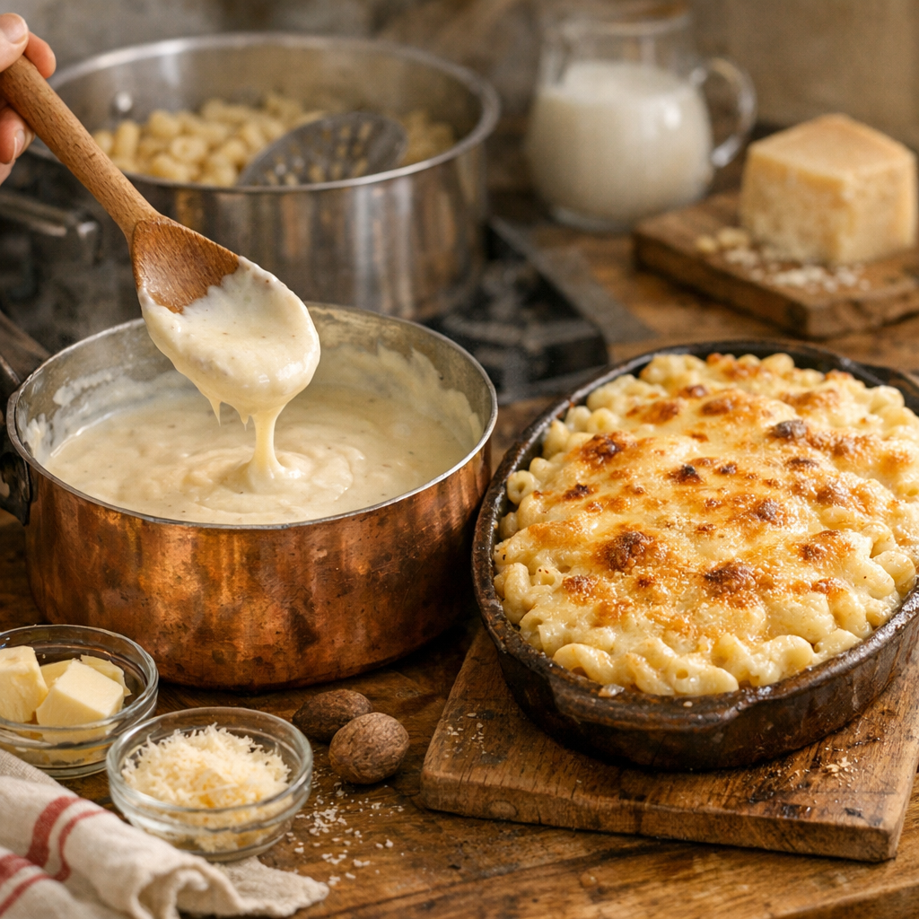 Réussir la béchamel riche et éviter le gratin sec
