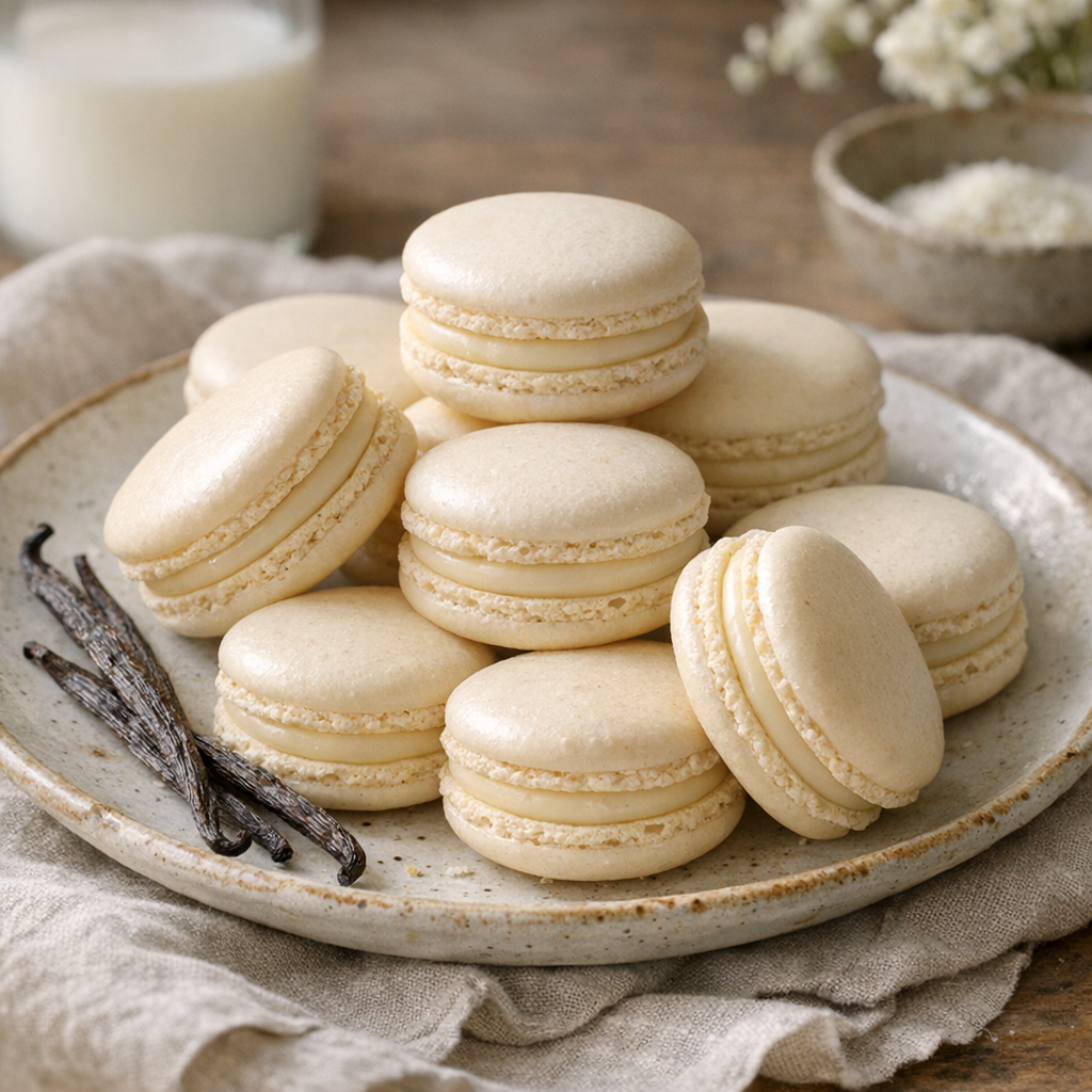 Le macaron à la Vanille se réussit avec un bon tant pour tant