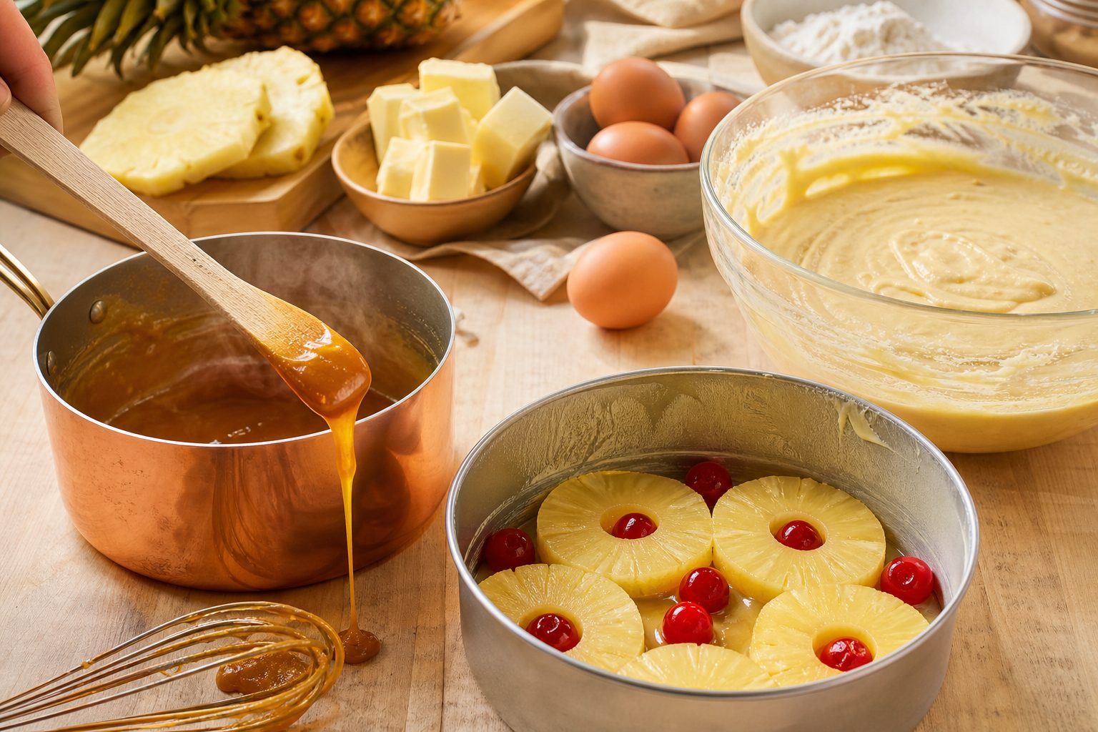 Préparation : réussir le caramel et la pâte moelleuse