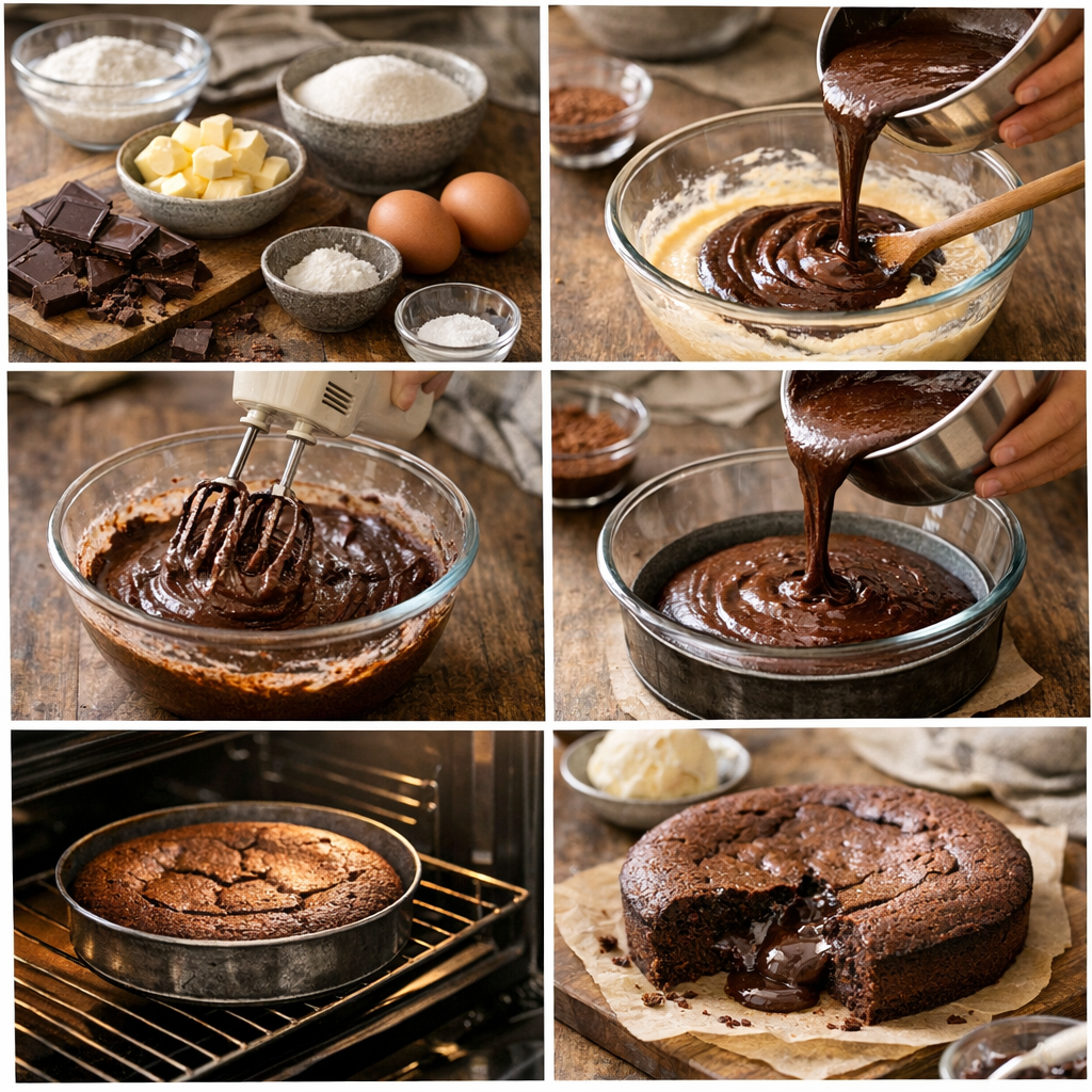 Recette du gâteau au chocolat fondant rapide, étape par étape