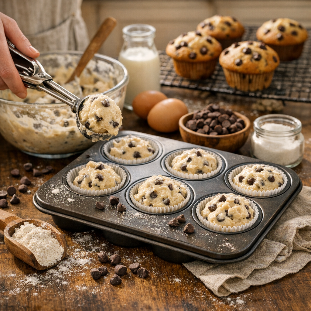 Préparation&nbsp;: étapes simples pour des muffins bien gonflés