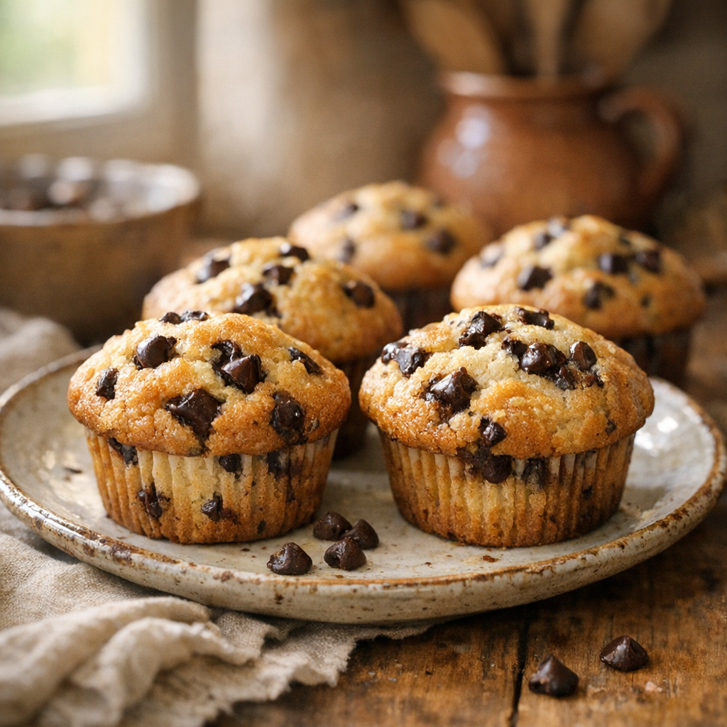 Les Muffins aux Pépites de Chocolat : moelleux, gonflés et faciles