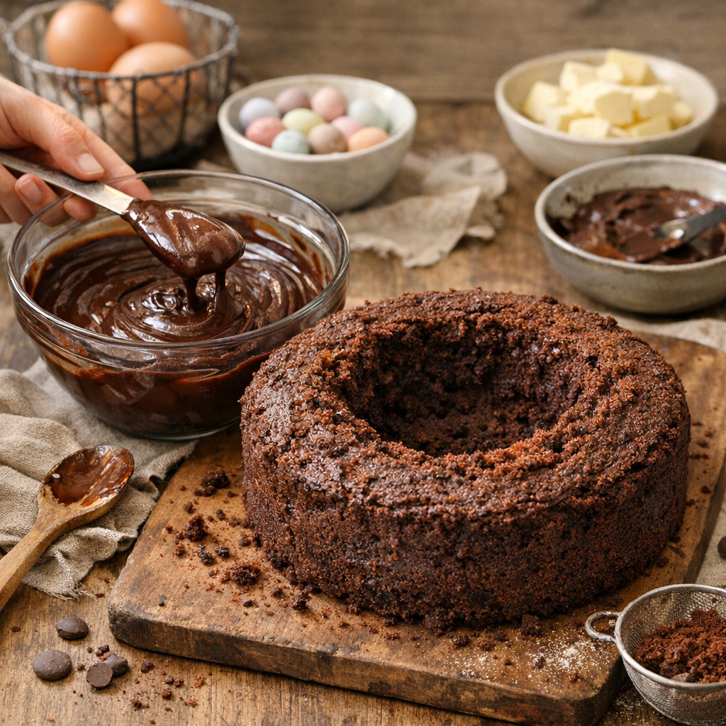 Préparation&nbsp;: réussir le gâteau, la ganache et le creux du nid