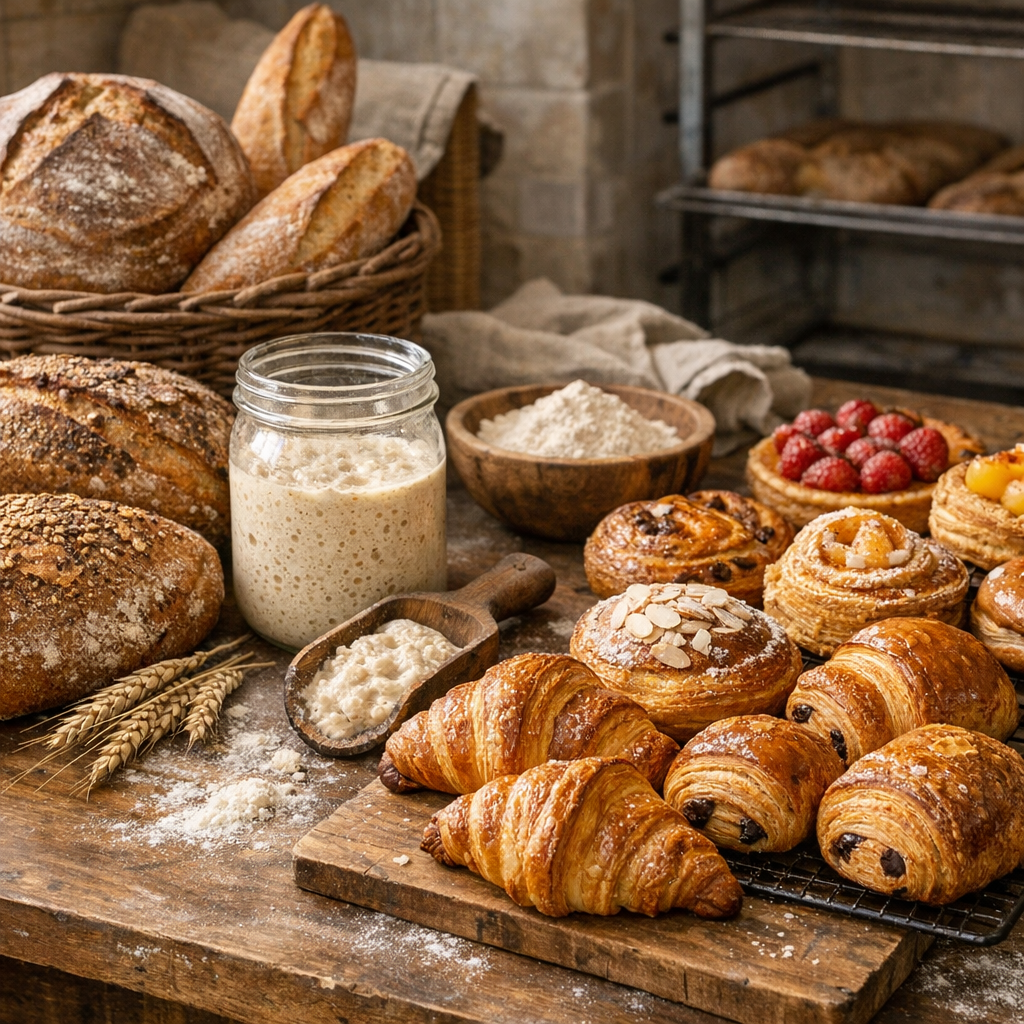 Notre savoir-faire&nbsp;: pains, levain et pâtisseries boulangères