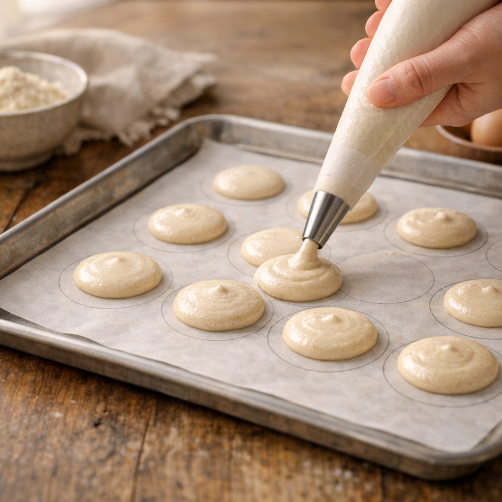 Un patron macaron à imprimer A4 rend le pochage plus précis