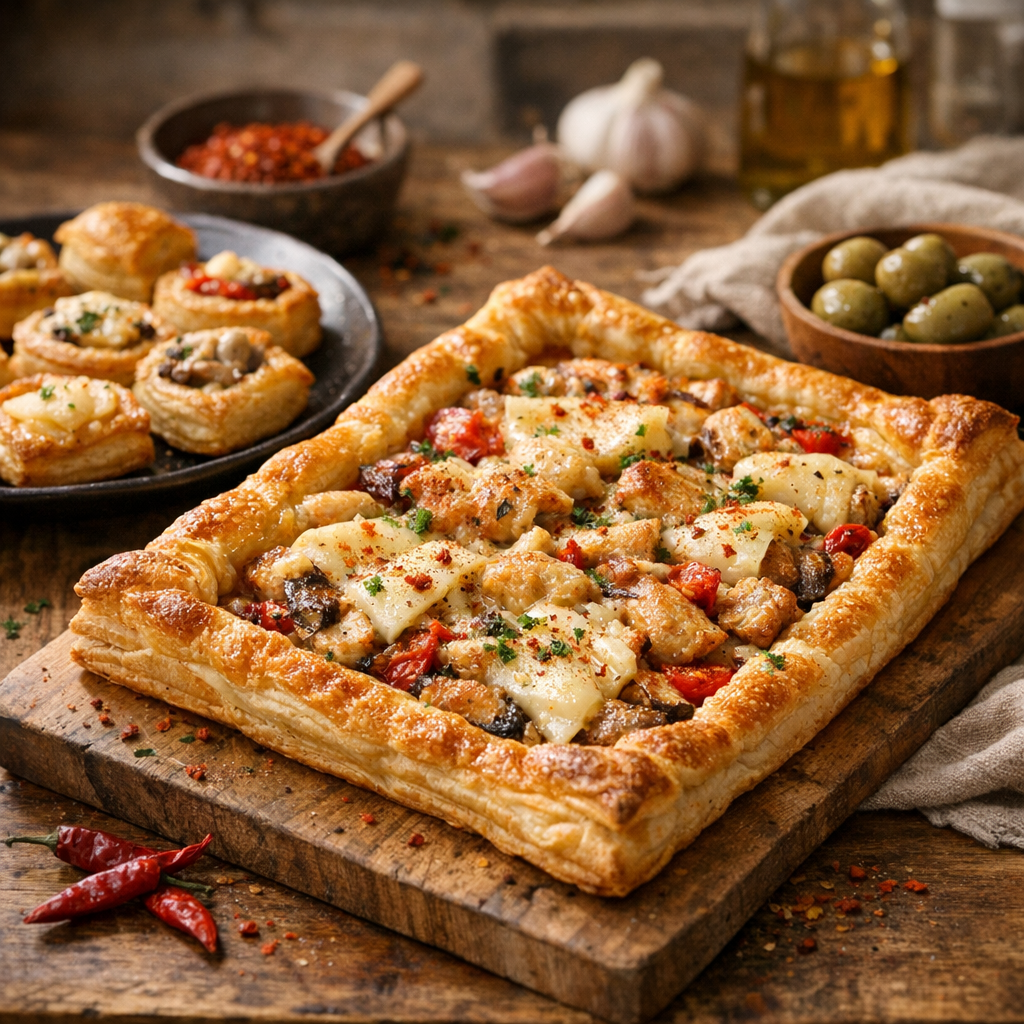 La recette avec une Pâte feuilletée est facile et rapide