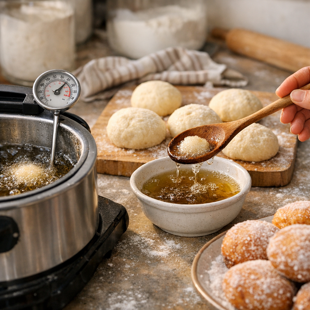 Cuisson : température de friture, poids des pâtons et test huile maison