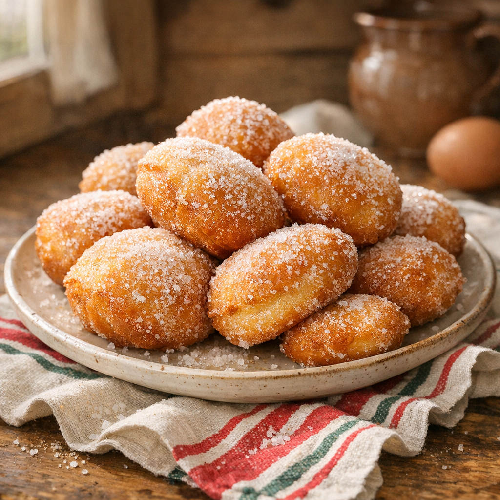 Cette Recette de Beignets au sucre donne une mie moelleuse