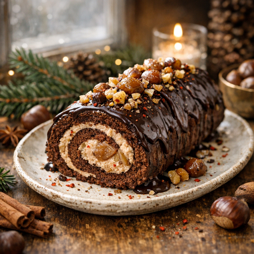 La Recette de Bûche au marron : crème légère et roulage sûr