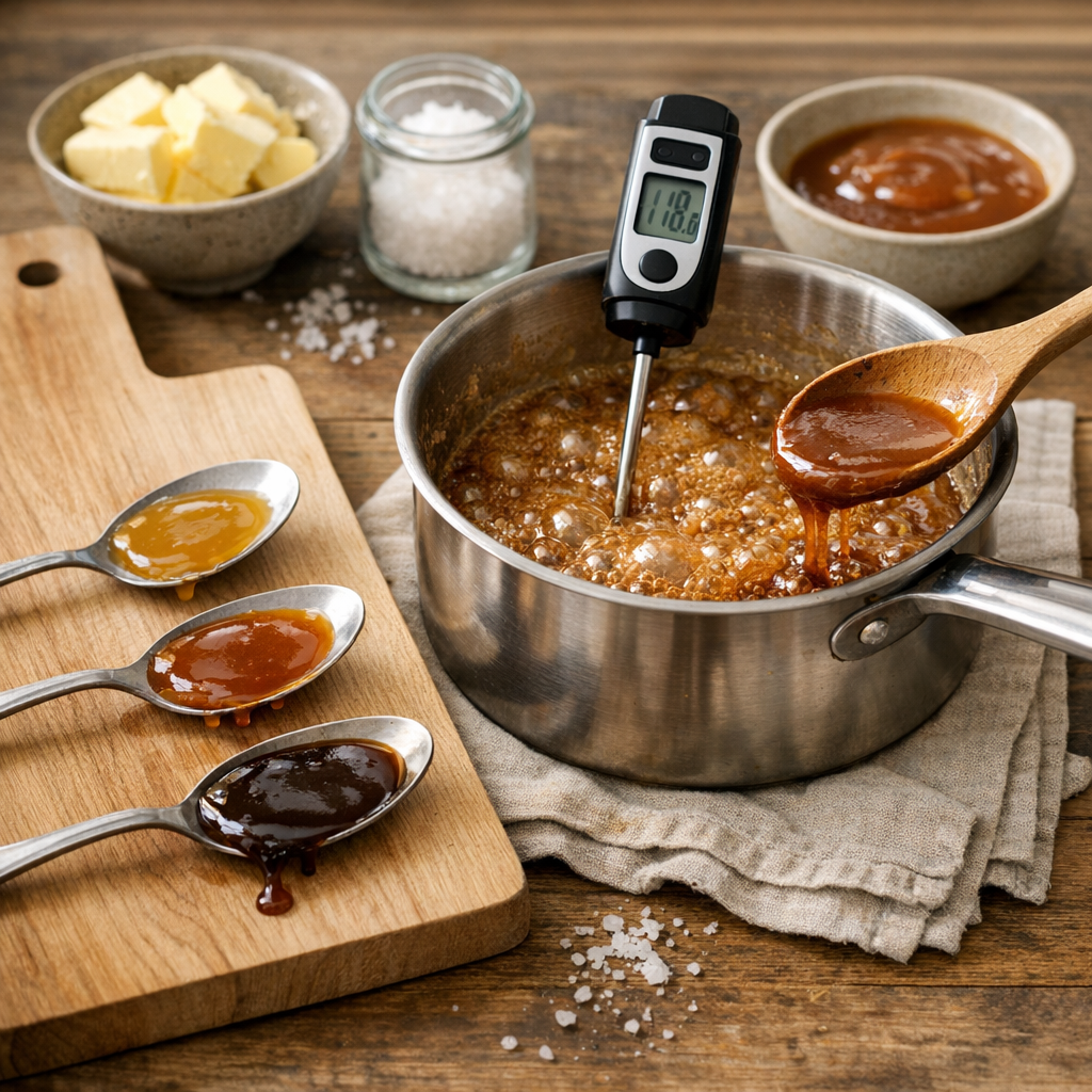 Repères de cuisson maison&nbsp;: couleur, température et texture du caramel