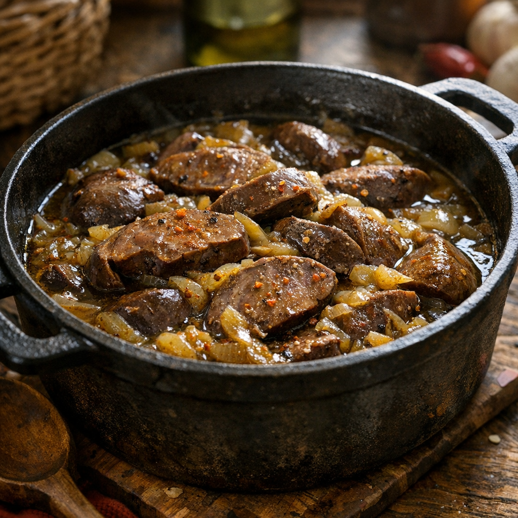 Cette Recette de cœur de porc mijote au vin blanc